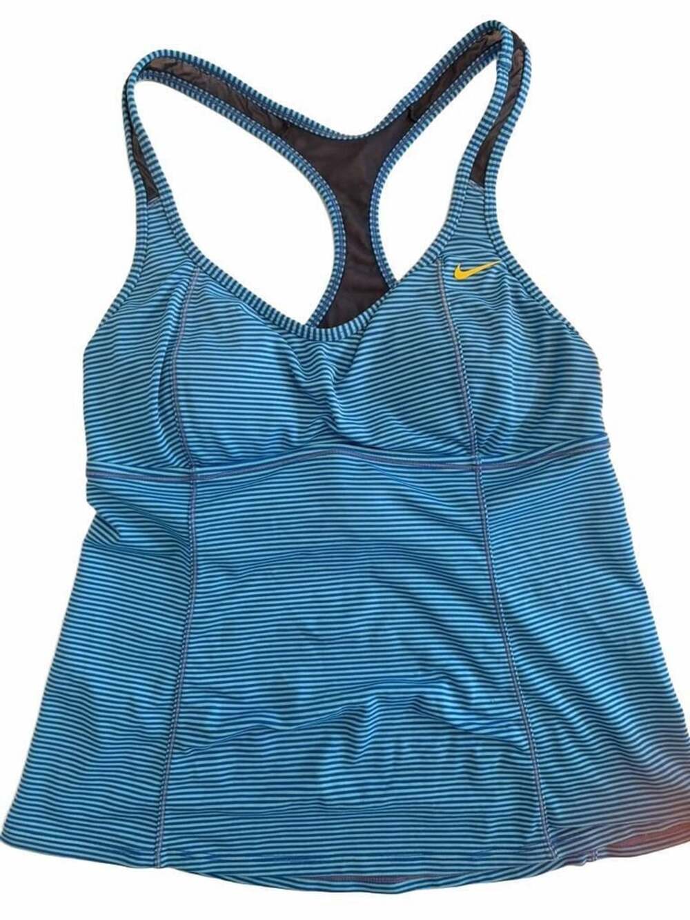 Nike Striped Top Size M Blue Yellow Racerback